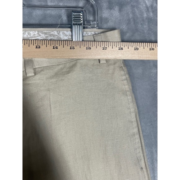 Lauren Ralph Lauren Mens 36x32 Beige 100% Linen Flat Front Dress Pants Trousers - Picture 5 of 9